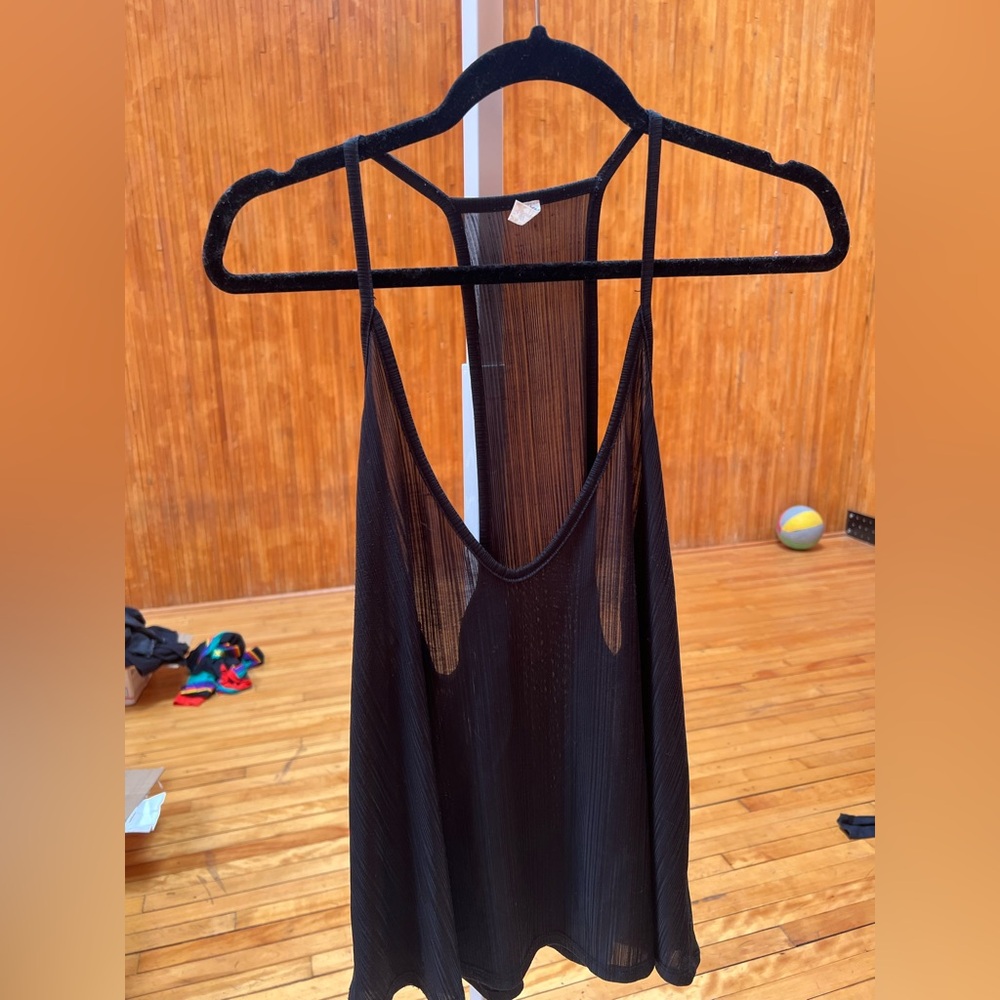 Free People Black Semi-Sheer Camisole